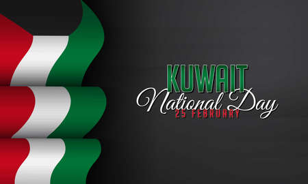 Kuwait National Day Background. Banner, Poster, Greeting Card. Vector Illustration.のイラスト素材