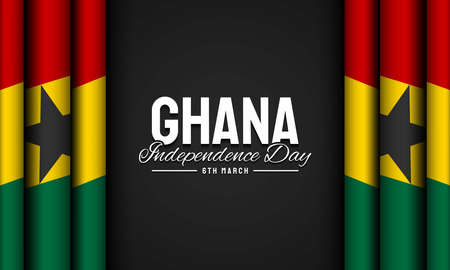 Ghana Independence Day Background Design. Banner, Poster, Greeting Card. Vector Illustration.のイラスト素材