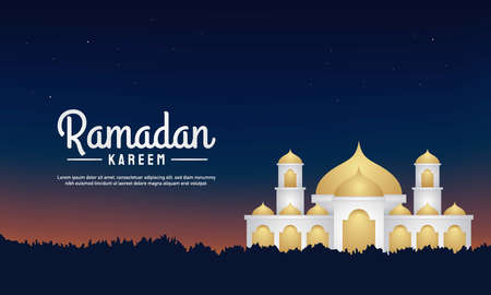 Ramadan Kareem Background Design. Vector Illustration.のイラスト素材