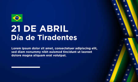 Tiradentes Day Background Design. Translation : 21st of April, Happy Tiradentes Day. Vector Illustration.のイラスト素材