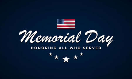 Memorial Day Background Design. Honoring All Who Served. Vector Illustration.のイラスト素材