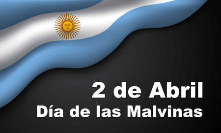 Malvinas Day Background Design. Translation : April 4th, Malvinas Day. Vector Illustration.のイラスト素材