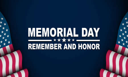 Memorial Day Background Design. Remember and Honor. Vector Illustration.のイラスト素材