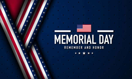 Memorial Day Background Design. Remember and Honor. Vector Illustration.のイラスト素材