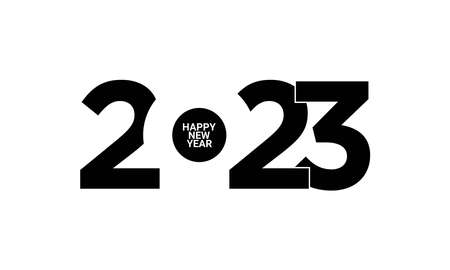 2023 Happy New Year  design on white background. 2023 text number design template. 2023 typography symbol Happy New Year. Vector illustration.のイラスト素材