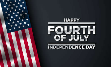 Fourth of July Background Design. Banner, Poster, Greeting Card. Vector Illustration.のイラスト素材