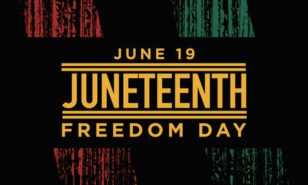 Juneteenth Freedom Day Background Design. Banner, Poster, Greeting Card. Vector Illustration.のイラスト素材