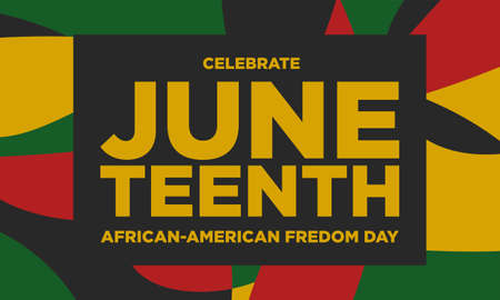 Juneteenth Freedom Day Background Design. Banner, Poster, Greeting Card. Vector Illustration.のイラスト素材