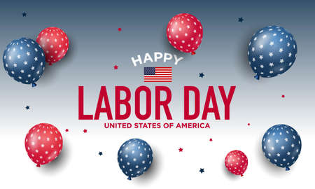 United States of America Labor Day Background. Design. Banner, Poster, Greeting Card. Vector illustrationのイラスト素材
