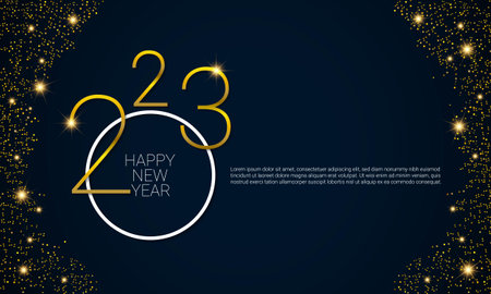 2023 Happy New Year Vector Background. Greeting Card, Banner, Poster. Vector Illustration.のイラスト素材