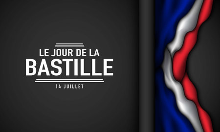 Bastille Day Background Design. Translation : Bastille Day, 14th of July. Vector illustrationのイラスト素材