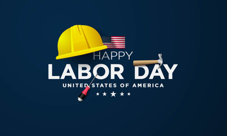 Labor Day Background Design. Banner, Poster, Greeting Card. Vector Illustration.のイラスト素材