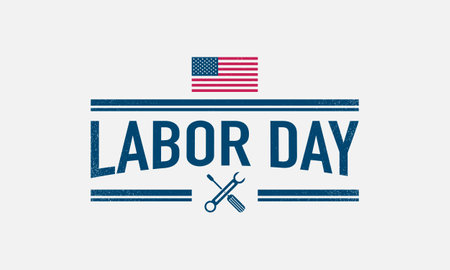 Labor Day Background Design. Banner, Poster, Greeting Card. Vector Illustration.のイラスト素材
