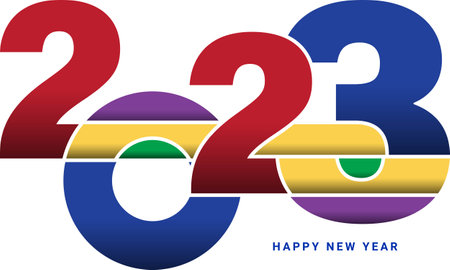 2023 Happy New Year Background Design. Greeting Card, Banner, Poster. Vector Illustration.のイラスト素材