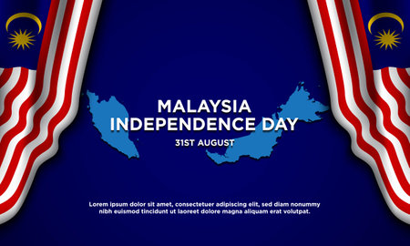 Malaysia Independence Day Background Design. Banner, Poster, Greeting Card. Vector Illustration.のイラスト素材