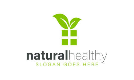 Natural Healthy Logo Design Template. Vector Illustration.のイラスト素材