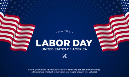 Labor Day Background Design. Banner, Poster, Greeting Card. Vector Illustration.のイラスト素材