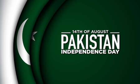 Pakistan Independence Day Background Design. Greeting Card, Banner, Poster. Vector Illustration.のイラスト素材