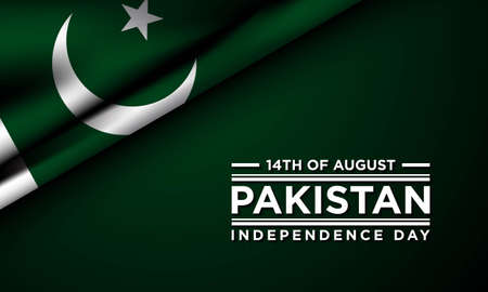 Pakistan Independence Day Background Design. Greeting Card, Banner, Poster. Vector Illustration.のイラスト素材