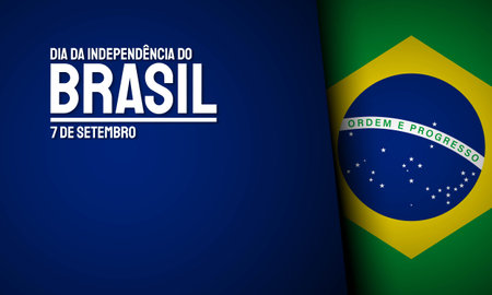 Brazil Independence Day Background Design. Translation : September 7th, Brazil Independence Day. Vector Illustration.のイラスト素材