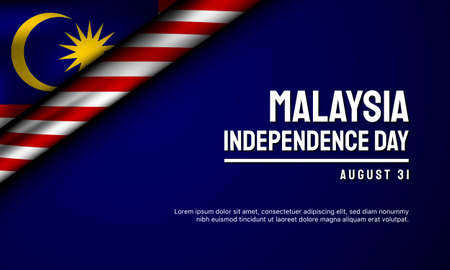 Malaysia Independence Day Background Design. Banner, Poster, Greeting Card. Vector Illustration.のイラスト素材