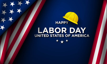 Labor Day Background Design. Banner, Poster, Greeting Card. Vector Illustration.のイラスト素材
