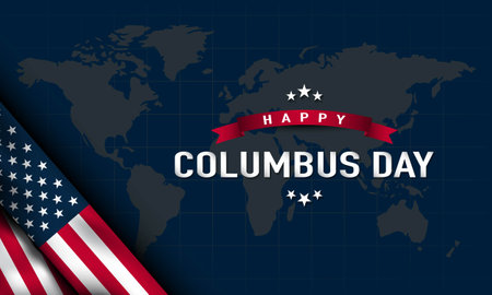 Columbus Day Background Design. Banner, Poster or Greeting Card. Vector Illustration.のイラスト素材