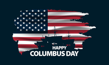 Columbus Day Background Design. Banner, Poster, Greeting Card. Vector Illustration.のイラスト素材