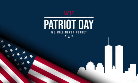Patriot Day Background Design. Vector banner design template for Patriot Day. Vector Illustration.のイラスト素材