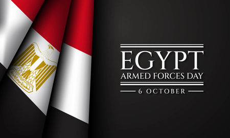 Egypt Armed Forces Day Background. Poster, Banner, Greeting Card. Vector Illustration.のイラスト素材