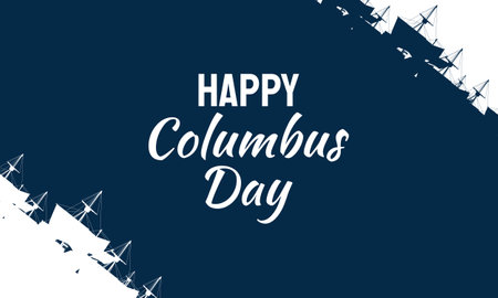 Columbus Day Background Design. Banner, Poster, Greeting Card. Vector Illustration.のイラスト素材