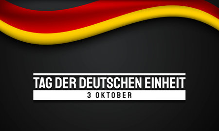 German Unity Day Background Design. Translation : German Unity Day, 3rd October. Vector Illustration.のイラスト素材