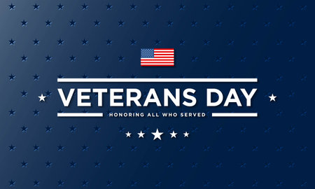 Veterans Day Background Design. Honoring all who served. Banner, Poster, Greeting Card. Vector Illustration.のイラスト素材