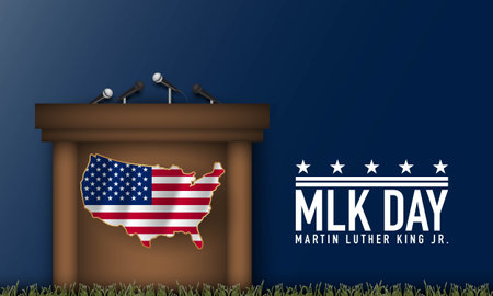 United States of America Martin Luther King Jr. Day Background Design. Banner, Poster, Greeting Card. Vector Illustration.のイラスト素材