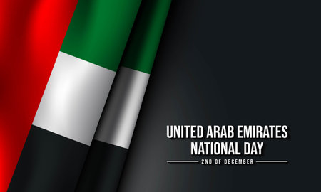 United Arab Emirates National Day Background Design. Banner, Poster, Greeting Card. Vector Illustration.のイラスト素材