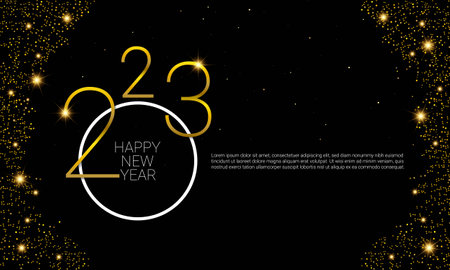 2023 Happy New Year Background Design. Greeting Card, Banner, Poster. Vector Illustration.のイラスト素材