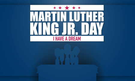 Happy Martin Luther King Jr. Day Background Design. Banner, Poster, Greeting Card. Vector Illustration.のイラスト素材