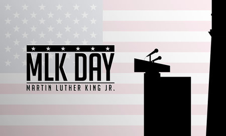 MLK Day Background Design. Banner, Poster, Greeting Card. Vector Illustration.のイラスト素材