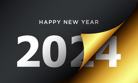 2024 Happy New Year Background Design. Greeting Card, Banner, Poster. Vector Illustration.のイラスト素材