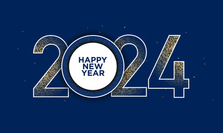 2024 Happy New Year Background Design. Greeting Card, Banner, Poster. Vector Illustration.のイラスト素材