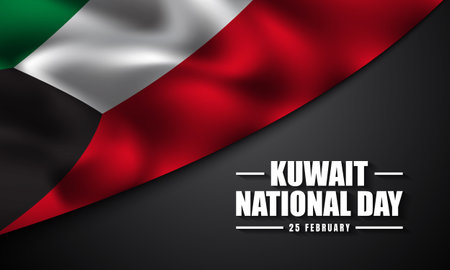 Kuwait National Day Background. Banner, Poster, Greeting Card. Vector Illustration.のイラスト素材