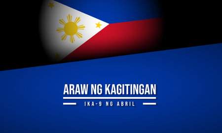 Day of Valor Background Design. Translation : Day of Valor, 9th of April. Banner, Poster, Greeting Card. Vector Illustration.のイラスト素材