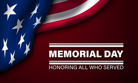 Memorial Day Background Design. Honoring All Who Served. Vector Illustration.のイラスト素材