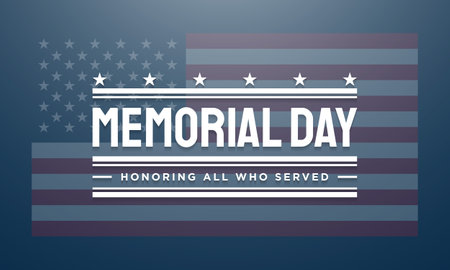 Memorial Day Background Design. Honoring All Who Served. Vector Illustration.のイラスト素材