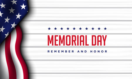 Memorial Day Background Design. Banner, Poster, Greeting Card. Vector Illustration.のイラスト素材