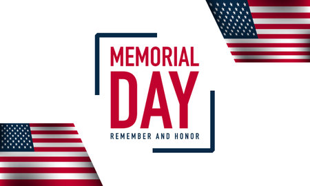 Memorial Day Background Design. Banner, Poster, Greeting Card. Vector Illustration.のイラスト素材