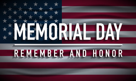 Memorial Day Background Design. Banner, Poster, Greeting Card. Vector Illustration. Remember and Honor.のイラスト素材