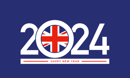 2024 Happy New Year Background Design. Greeting Card, Banner, Poster. Vector Illustration.のイラスト素材