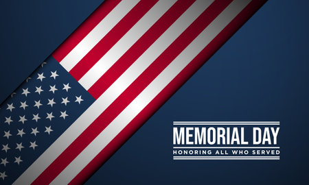 Memorial Day Background Design. Banner, Poster, Greeting Card. Vector Illustration.のイラスト素材
