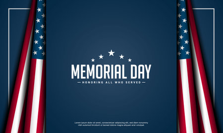 Memorial Day Background Design. Banner, Poster, Greeting Card. Vector Illustration.のイラスト素材